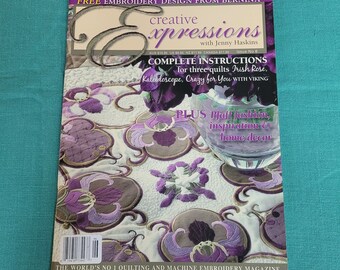 Vintage Embroidery and Quilting Magazine - Creative Expressions with Jenny Hastings - Issue No 6, February 2005 - Pattern Sheet Included