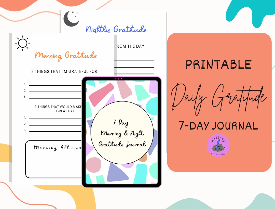 Daily Gratitude Journal PRINTABLE, Instant Download PDF. - Etsy