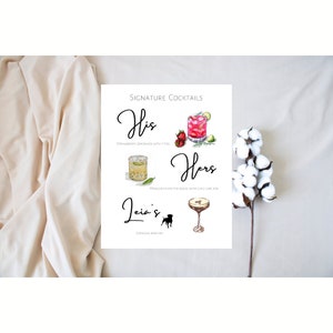 Modern/ Boho Wedding Bar Menu Template, Minimalist Bar Menu Wedding Sign, Wedding Drink Sign Printable Template EDITABLE, Instant Download