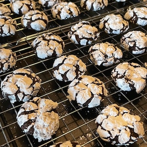 FREE SHIPPING Chocolate Crinkle Cookies Soft and Chewy, Baked goods cookies