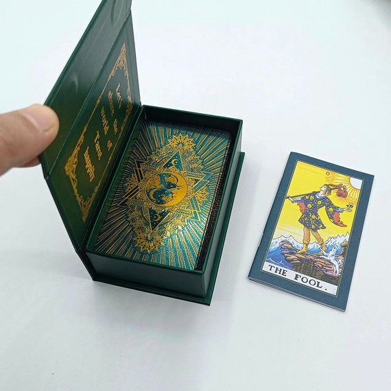 Green Gold Tarot Deck, Tarot Cards Deck With Guidebook