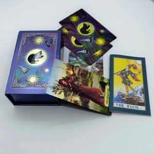 Witch Tarot Cards, Tarot Cards Deck With Guidebook, PVC Gold Foil Tarot Cards, Waterproof Tarot Cards.