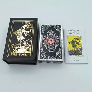 Tarot Deck, Six Pointed Star, Silver Tarot Cards, Tarot Gift Box, Guidebook Tarot Deck.