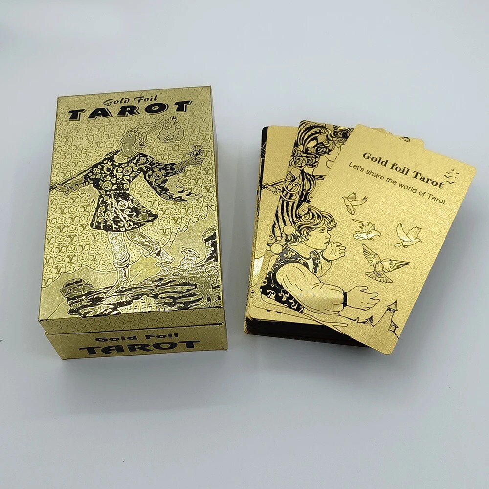 Gold Foil Tarot Card Deck With Guidebook: Waterproof Luxury Cards - Etsy