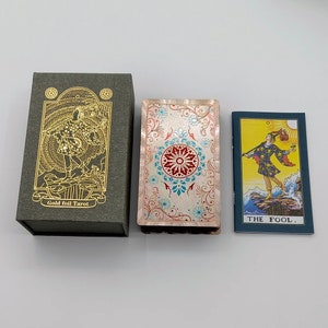 Jeu de tarots avec boîte, jeu de cartes de tarot avec guide, jeu de tarot étanche feuille d'or.