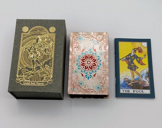 Tarot Deck With Box, Tarot Card Deck With Guidebook, Waterproof Golden Leaf Tarot Deck.