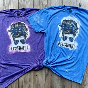 Postal Life Messy Bun Bleached Shirts
