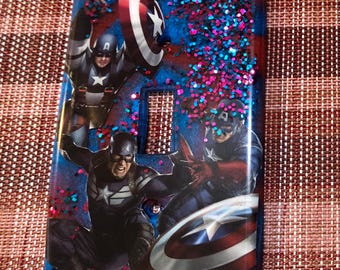 Captain America Themed Light Switch Cover