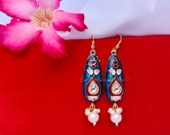 Indian Meenakari Art Earrings/Handmade Earrings/Indian Traditional Earrings/Earrings for women/Gifts for her/Traditional Earrings