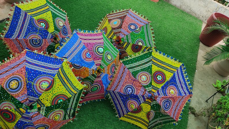 Wedding Decor Patchwork Parasoral Umbrella With Multicolors In Wholesale Prices For the Any Type od Decoraration. image 9