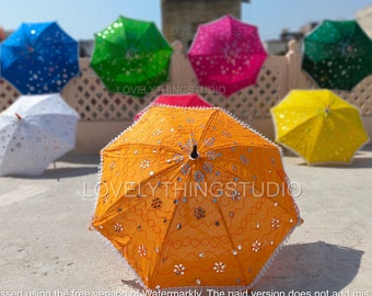Assortiment de parapluies de travail multicolores avec miroir, parasol décoratif en tissu de coton, décoration de festival de toile de fond pour les fêtes de fin d'année, soirées à thème de mariage