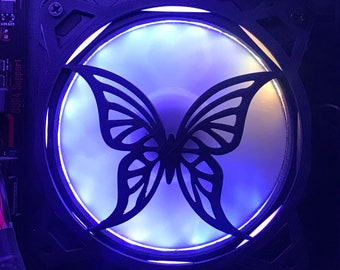 3 Pcs Butterfly Fan Cover 3x Computer Gaming Fan Grill SHROUD CUSTOM PRINTED 120MM 140MM
