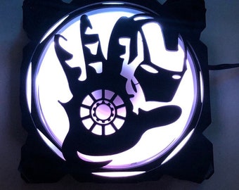 3 Pcs Iron Man Fan Cover  3x Computer Gaming Fan Grill SHROUD CUSTOM PRINTED 120MM 140MM