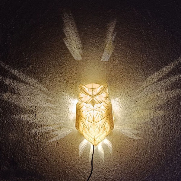 Lampe magique hibou / applique murale hibou / luminaires décoratifs / veilleuse hibou