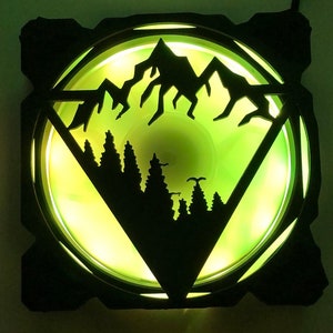 3 Pcs Mountain Fan Cover  3x Computer Gaming Fan Grill/Cover/Shroud CUSTOM PRINTED 120MM 140MM