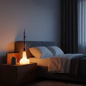 Lampada da tavolo con razzo Saturn V Apollo 11, lampada da notte, lampada spaziale, lampada NASA, regalo per lui/lei/bambino/bambini/vacanze/San Valentino immagine 7