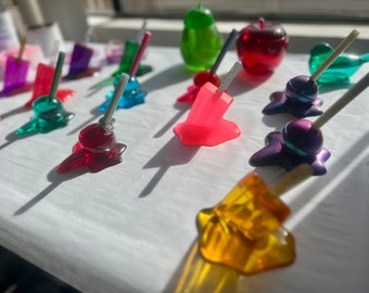 Melted Popsicles and Lollipops Bundle assorted colors | Ring holders | pen holder | Desk Decor | Ring Display | Desk Gift | Candy Decor
