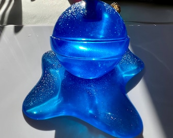 Melted Sparkling Blue Lollipop | Ring holder | Pen holder  | Jewelry Holder
