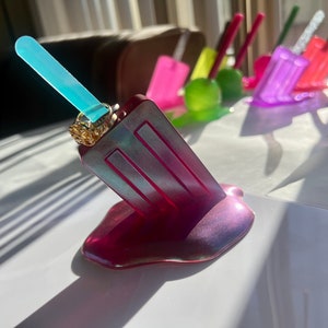 Melted Purple Chrome Popsicle | Ring holder | Ring Display | Candy Decor | Random Gift | Desk Gift | Desk Decor