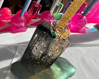 Melted Golden Blak Popsicle | Ring holder | Ring Display | Candy Decor | Random Gift | Desk Gift | Desk Decor | Jewelry Holder | Paperweight