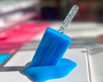 Melted Solid Blue Popsicle | Ring holder | Ring Display | Candy Decor | Random Gift | Desk Gift | Desk Decor | Blue Candy decor