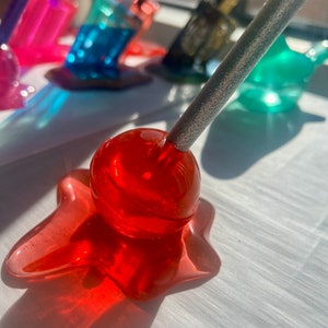 Melted Coral Lollipop | Ring holder | Pen holder | Jewelry Holder | Paperweight | Ring Display | Candy Decor | Random Gift | Desk Decor