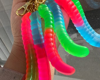 Gummy Worms Keychain | Resin Gummy Worms