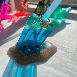 Melted Ocean Popsicle | Ring holder | Ring Display | Candy Decor | Random Desk Gift | Jewelry Holder | Paperweight | Turtle | Maui Sand
