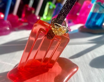 Melted Coral Popsicle | Ring holder | Ring Display | Candy Decor | Random Gift | Desk Gift | Desk Decor | Jewelry Holder | Paperweight