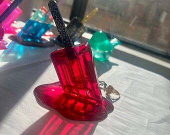 Melted Red Wine Popsicle | Ring holder | Ring Display | Candy Decor | Random Gift | Desk Gift | Desk Decor | Jewelry Holder | Paperweight