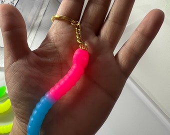 Silicone Gummy Worms Keychain | Soft and Swishy Gummy