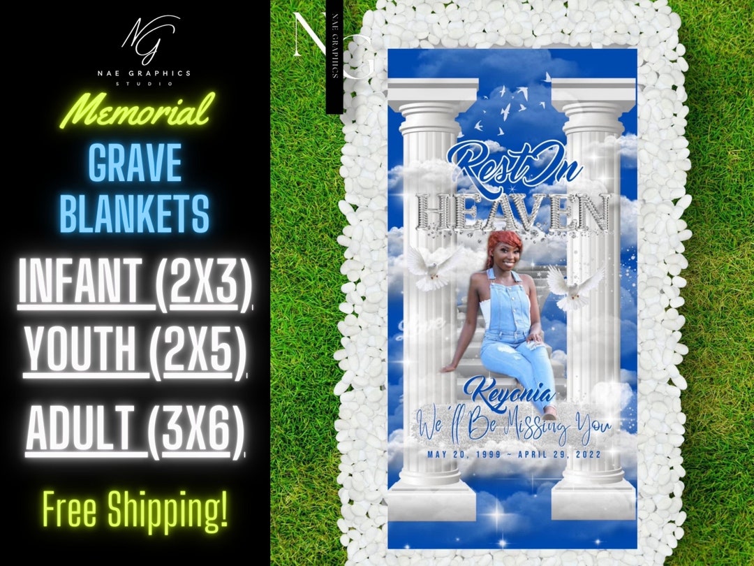 Custom Grave Blanket, Custom Memorial Grave Blanket, in Loving Memory