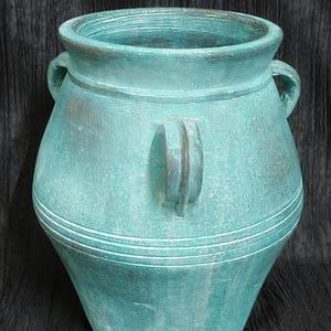 Terracotta Clay Vase, Wide Body Ceramic Vessel, Rounded Handles Near Neck, Handmade Terracotta Vase, Artisan Pottery, Vintage Ceramic Vase