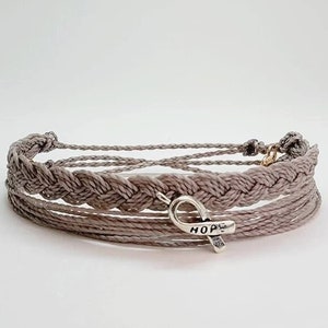 Brain Cancer Awareness Bracelet, In Support of Loved Ones Battling Cancer, Fund Raising, Gift for her, Gift for him, Fits all, Waterproof
