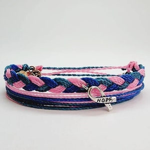 Thyroid Cancer Awareness Bracelet, In Support of Loved Ones Battling Cancer, Fund Raising, Gift for her, Gift for him, Fits all, Waterproof
