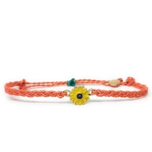Daisy Charm, Original Design by Mabuhay Bracelets, Adjustable Bracelet, Friendship Bracelet,