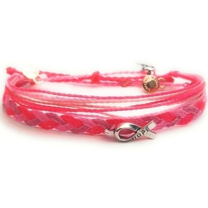 Breast Cancer Awareness Bracelets, In Support of Loved Ones Battling Cancer, Fund Raising, Gift for Her/Him, Fits all