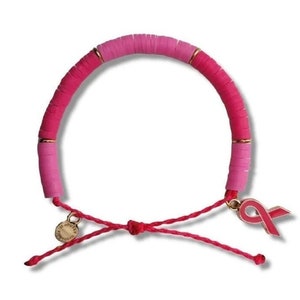 Breast Cancer Awareness Bracelets, In Support of Loved Ones Battling Cancer, Fund Raising, Gift for her, Gift for him, Fits all, Unisex