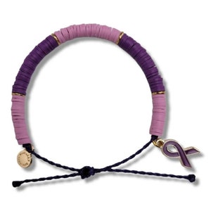 Pancreatic Cancer Awareness Bracelets, In Support of Loved Ones Battling Cancer, Fund Raising, Gift for her, Gift for him, Fits all, Unisex