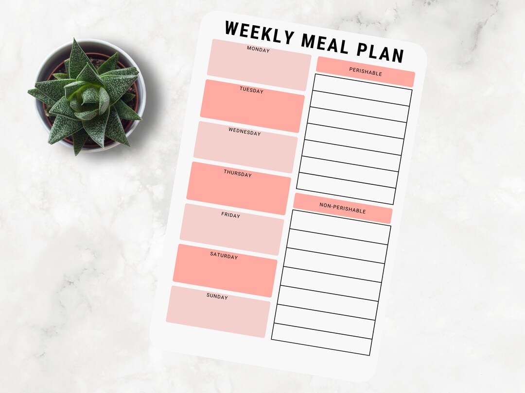 Digital Meal Planner | iPad Template | Canva Editable Meal Planner ...