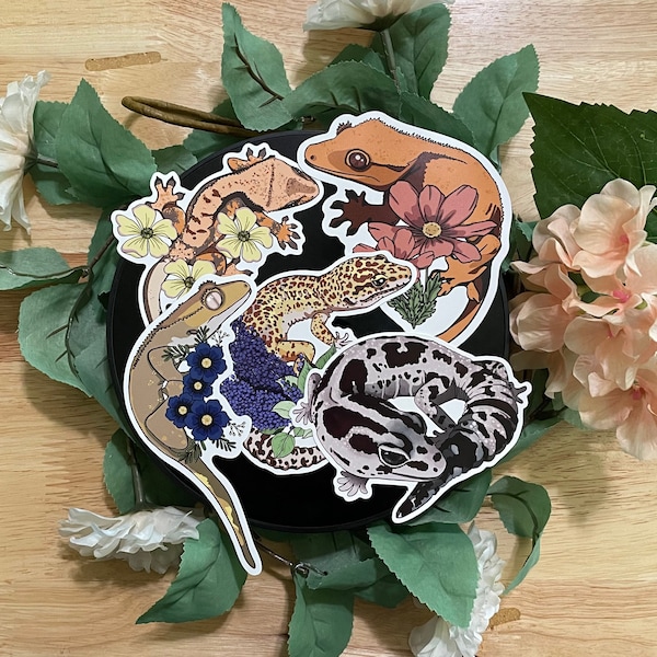 Gecko Stickers (Crested, Leopard and Fat Tail Geckos)