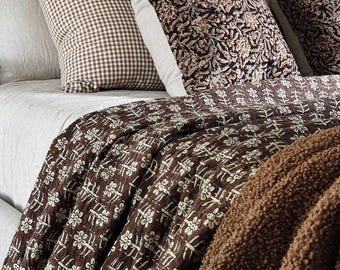 Premium Flowers Print Cotton Kantha Quilt Twin Size, Queen Size & King Size  Handmade kantha Quilt floral farmhouse king size cotton quilts