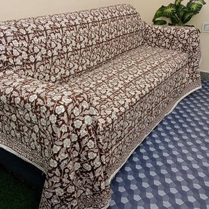 Flowers Print Floral Kantha Quilt Handmade Cotton Kantha Quilt HandBlock Print Bedding Bedspreads Block Print Light Weight Full Size Quilt