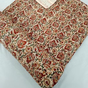 Floral Print Floral Kantha Quilt Handmade Cotton Kantha Quilt HandBlock Print Bedding Bedspreads Block Print Light Weight Full Size quilt