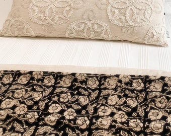 Premium Inspiration Handmade Throw Handblock Print Throw Cotton Throw Blanket Sofa Decor Room Decor Tassels Hand Loomed Soft Blankets