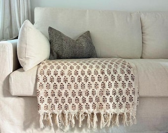 Premium Handmade pillows and throw blanket: Hand block Print Cotton Throw Blanket
