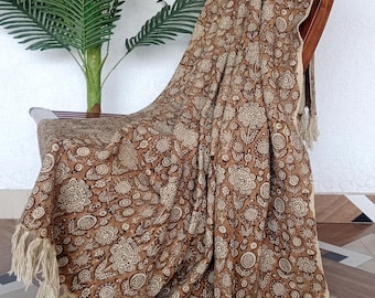 Handmade Cotton Throw Blanket Lightweight Kantha Quilt Unique Housewarming Gift Boho Decor