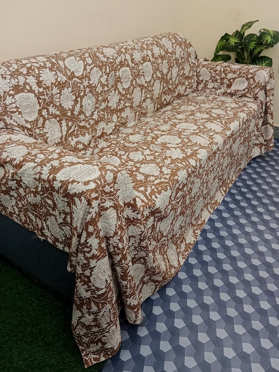 Flowers Print Floral Kantha Quilt Handmade Cotton Kantha Quilt HandBlock Print Bedding Bedspreads Block Print Light Weight Full Size Quilt