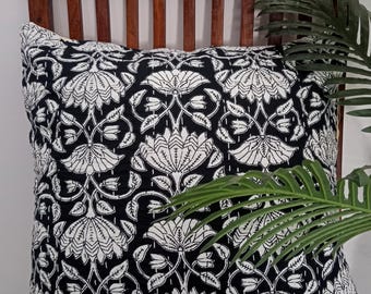 Handmade Kantha Cushion-Pillow Covers, Hand Block Print Floral Cushion