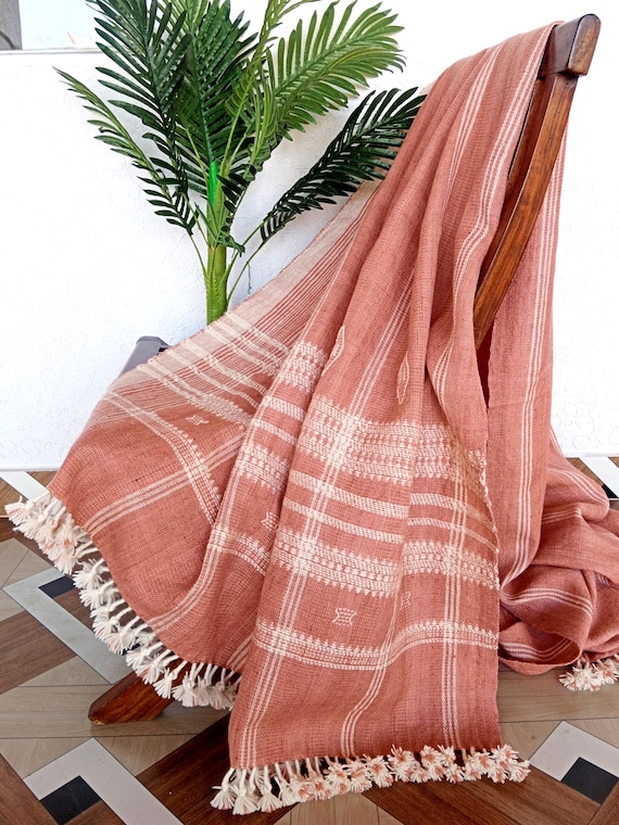 Handmade Bhujodi Wool Throw Blanket | Handwoven Wool Blanket by Skilled Indian Artisans | Timeless Home Decor Piece for Bedroom